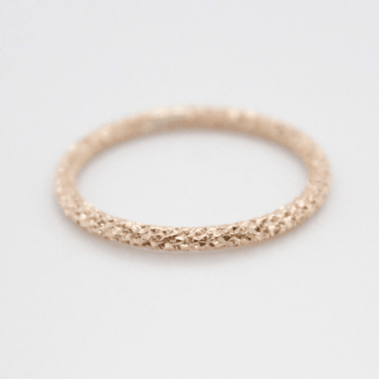 14K gold filled textured sparkle ring with handcrafted sparkle cut design