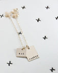 Gold Names Square and Rectangle Necklace - Going Golden