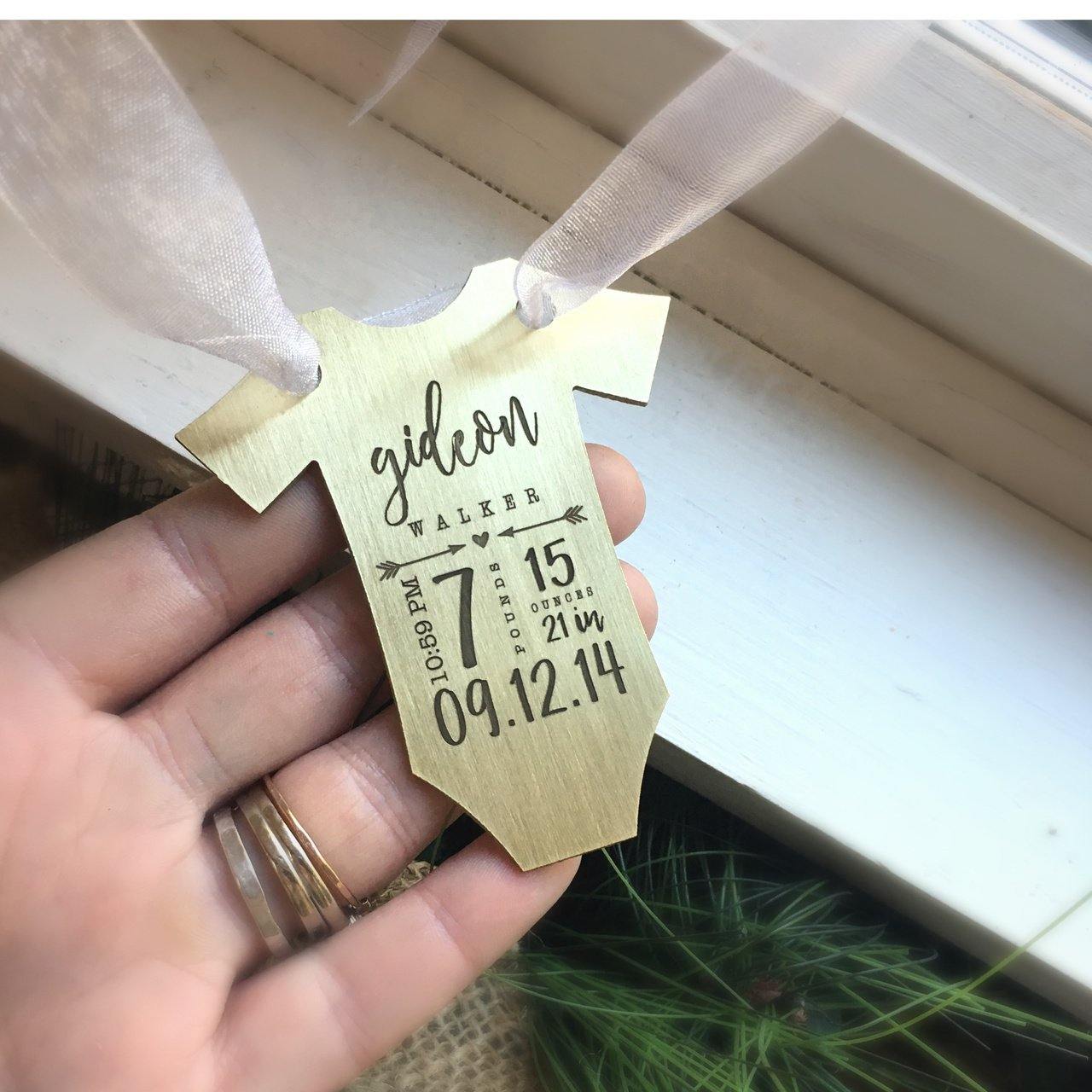 Gold Baby Statistics Ornament - Going Golden