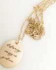 Cursive Oval Necklace - Going Golden