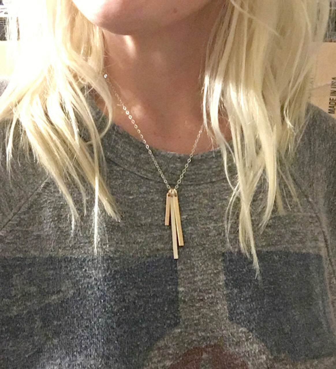 Three Bars Necklace - Going Golden