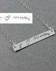 Handwriting Bar Necklace - Going Golden