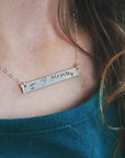 Handwriting Bar Necklace - Going Golden