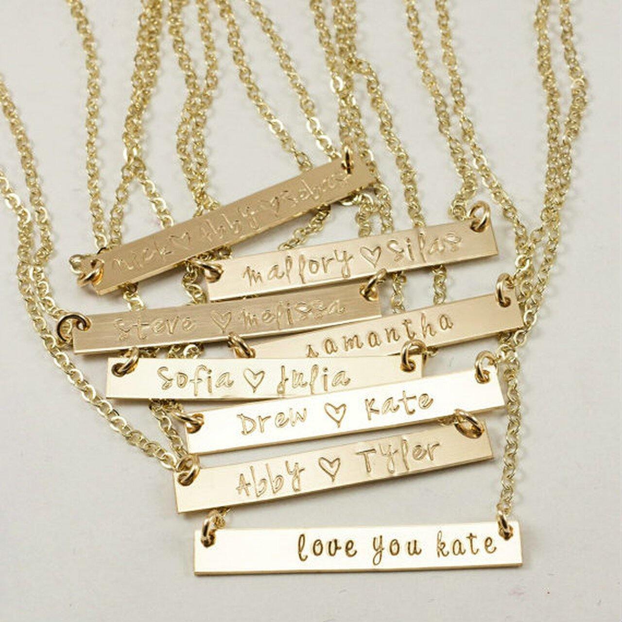 Gold Bar Name Necklace - Going Golden
