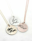 Sterling Silver Handwriting Signature Necklace - Going Golden
