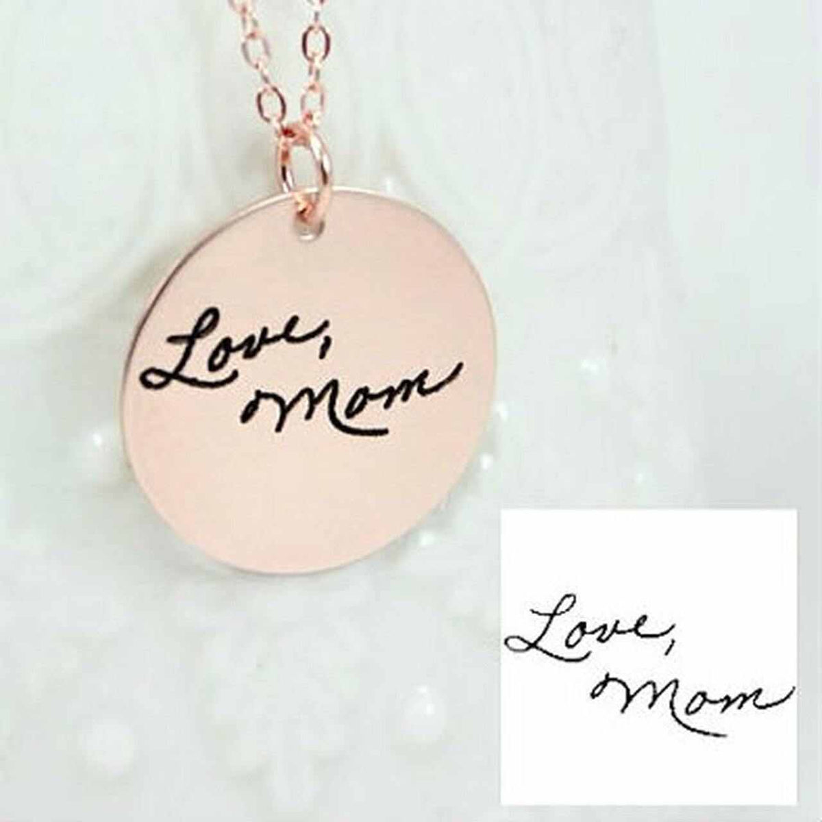 Double Sided Handwriting Necklace - Going Golden