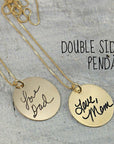 Double Sided Handwriting Necklace - Going Golden