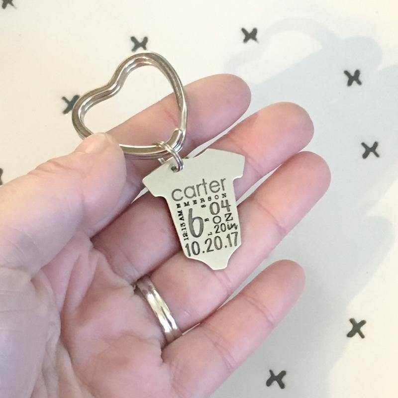 Baby Statistics Keychain - Going Golden