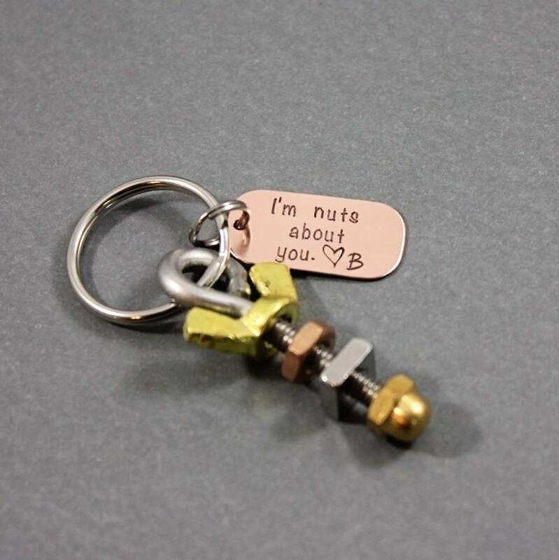 Nuts About You Keychain - Going Golden