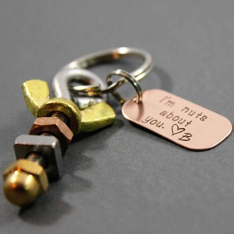 Nuts About You Keychain - Going Golden