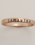 Skinny Upper Name Ring in rose gold