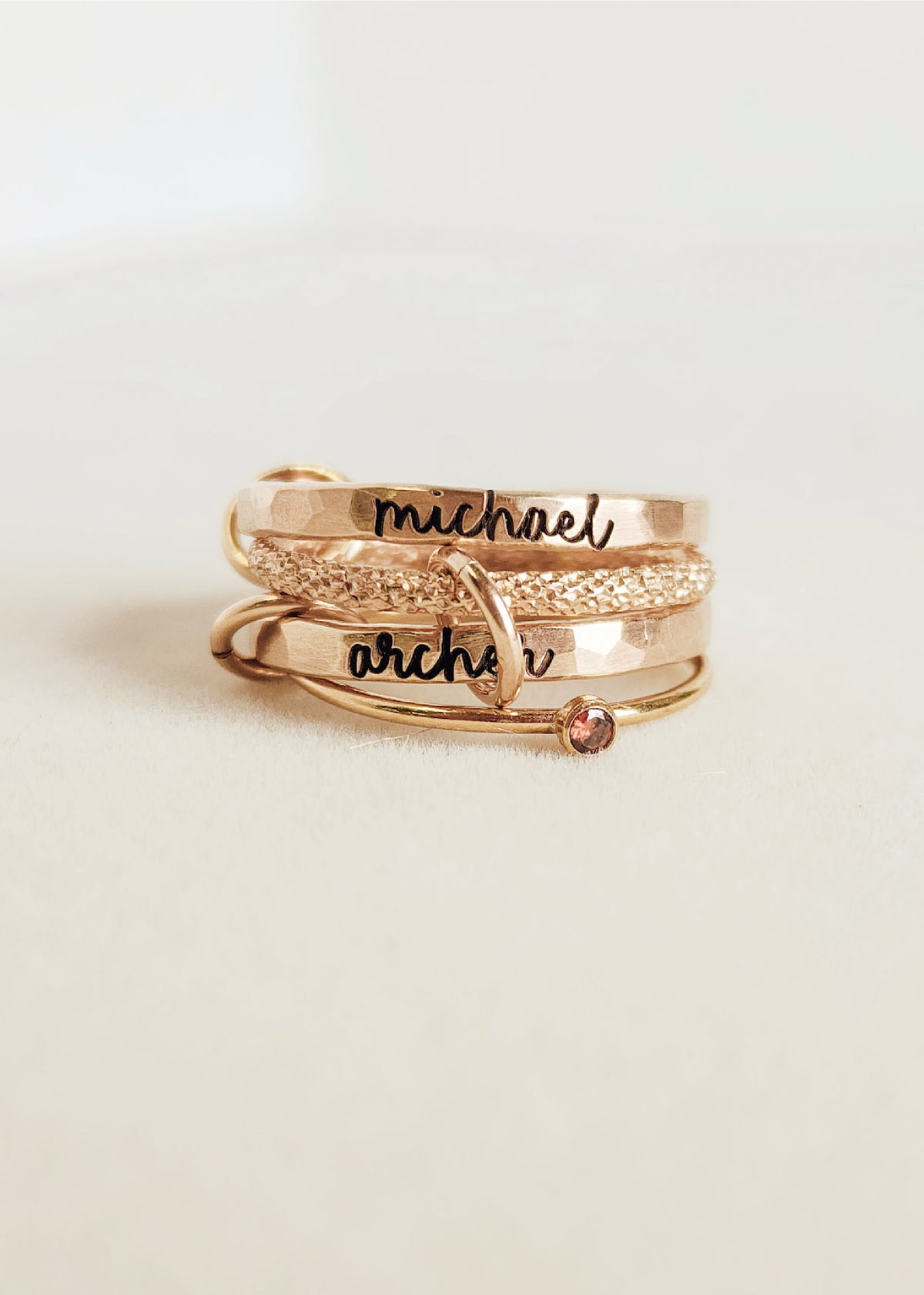 Personalized Connector Ring Set - Going Golden