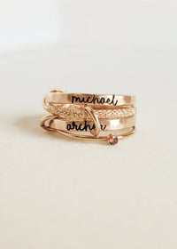 Personalized Connector Ring Set - Going Golden