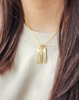 gold bar personalized name necklace