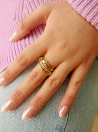 Personalized Connector Ring Set - Going Golden