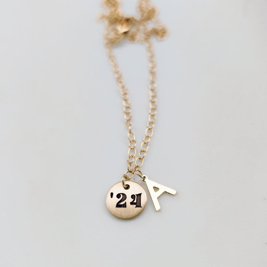 Year Initial Necklace