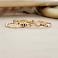 The Layla Stacking Name Ring Set - Going Golden