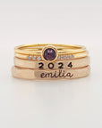 4mm Birthstone Stacking Ring - Going Golden