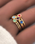 4mm Birthstone Stacking Ring - Going Golden