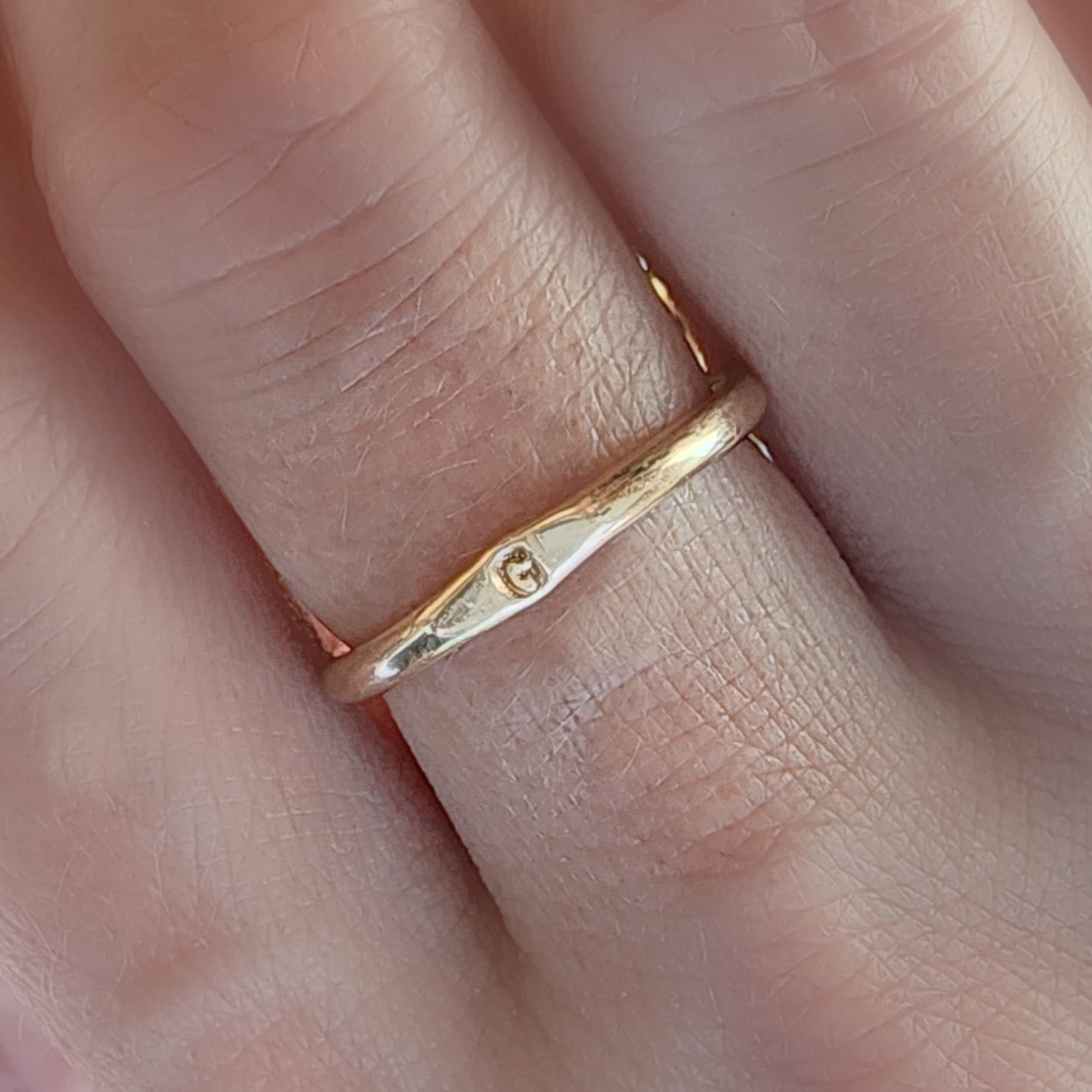 Minimal Initial Signet Ring - Going Golden