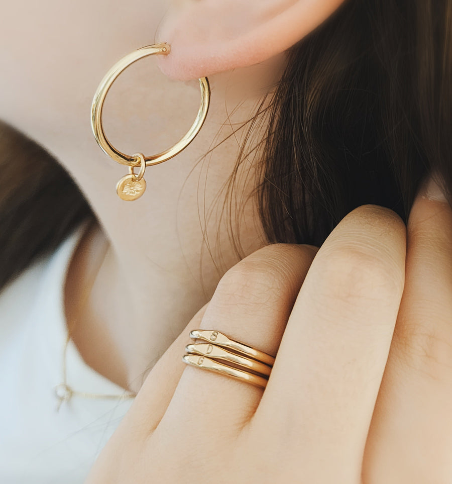 Women's gold earrings