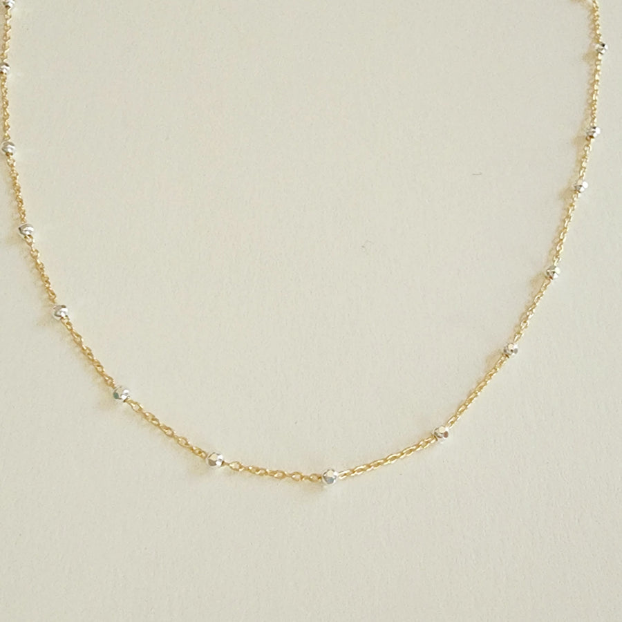 Gold and Silver Beaded Necklace