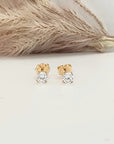 4mm Clear CZ Stud Earrings - Going Golden