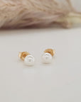 Pearl Stud Earrings - Going Golden