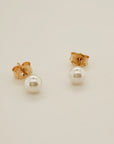 Pearl Stud Earrings - Going Golden