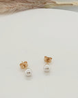 Pearl Stud Earrings - Going Golden