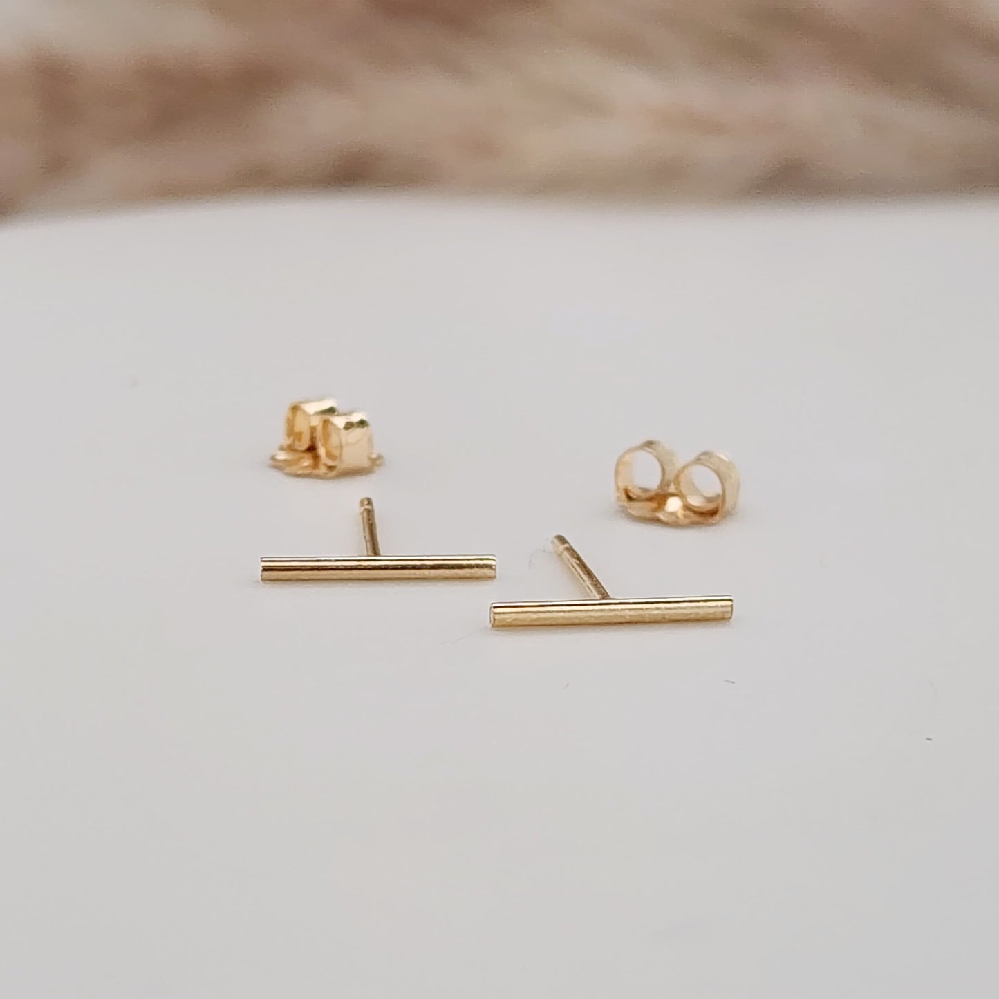 Gold filled bar earrings