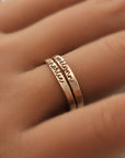 Modern Personalized Stacking Ring - Going Golden