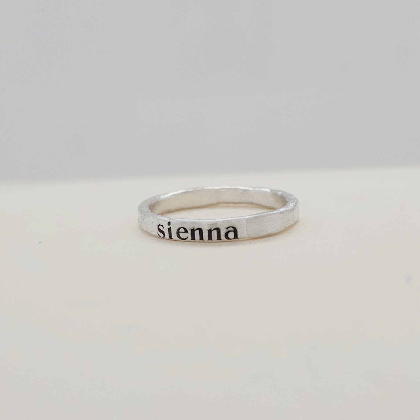 Serif Font Personalized Ring