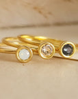 Large Birthstone Stacking Ring