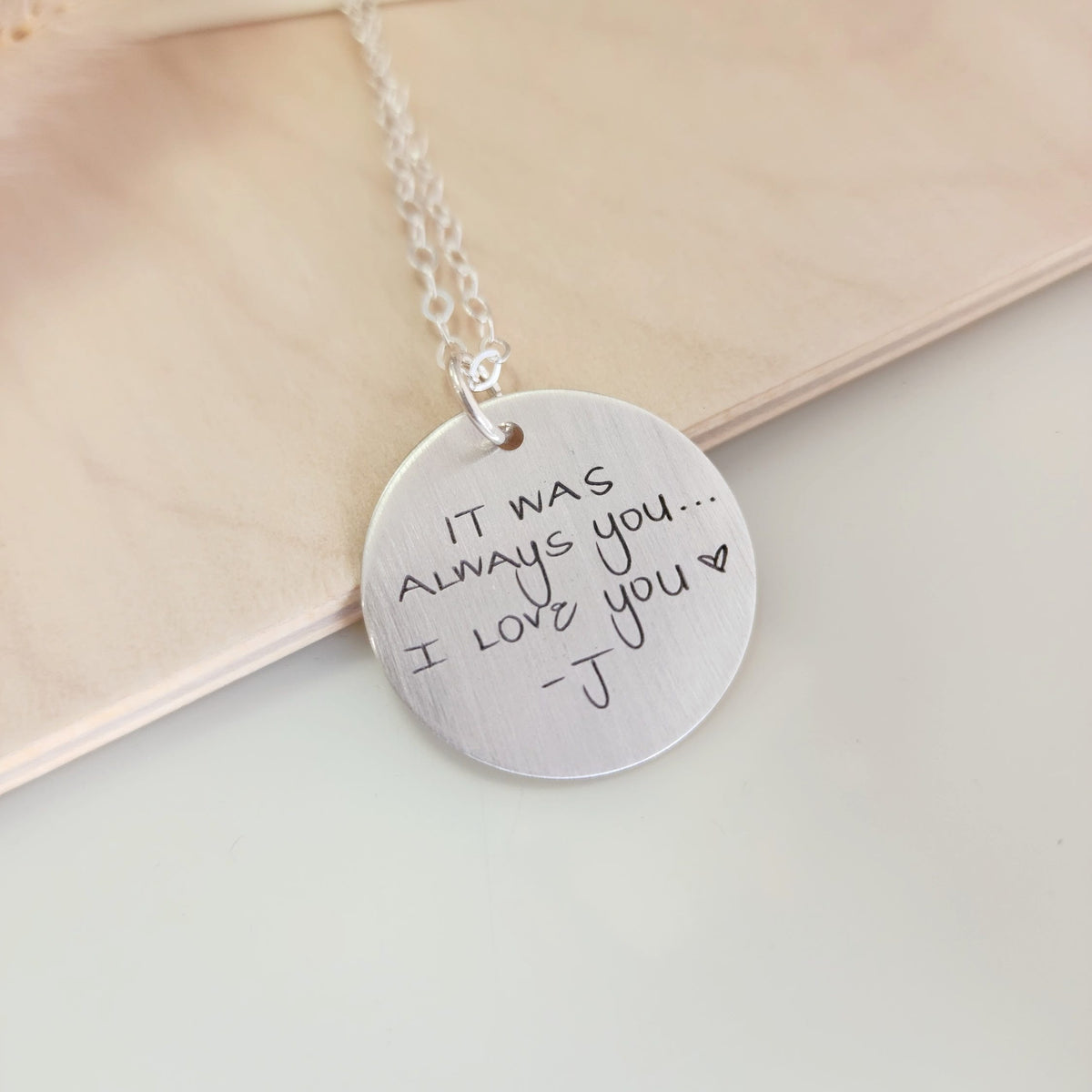 Double Sided Handwriting Necklace - Going Golden