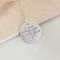 Double Sided Handwriting Necklace - Going Golden