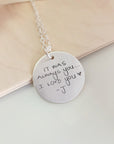Double Sided Handwriting Necklace