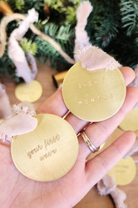 First Year Baby Milestone Ornaments - Going Golden