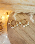 Holiday Pearl Hoops