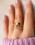 Gold Connected Stacking Rings