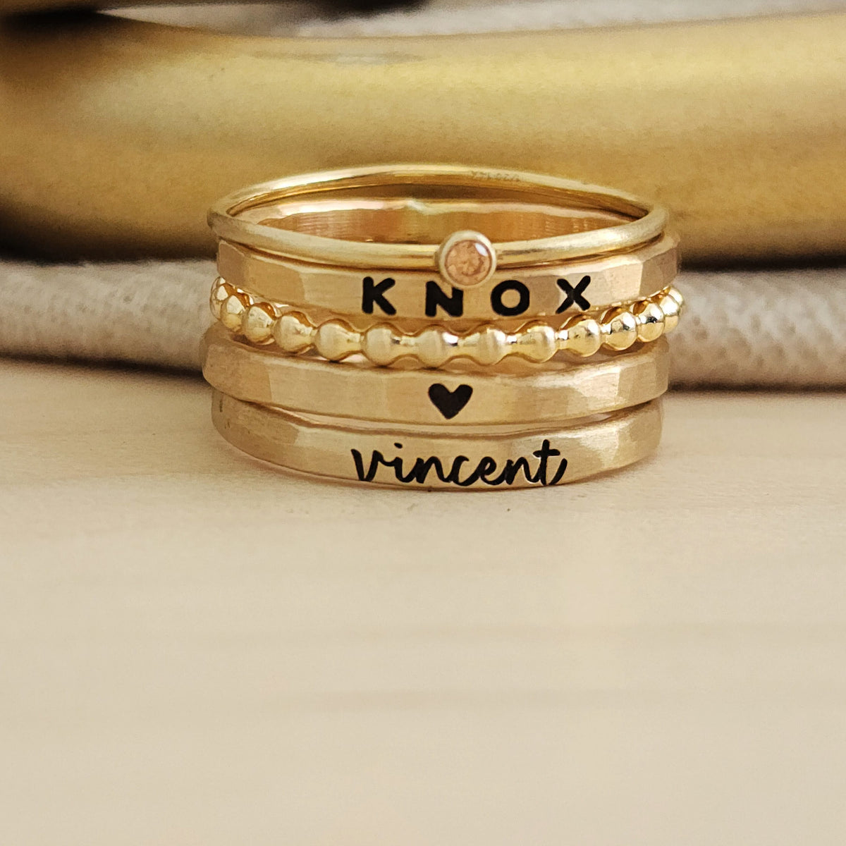 The Betty Personalized Ring Stack Set - Going Golden