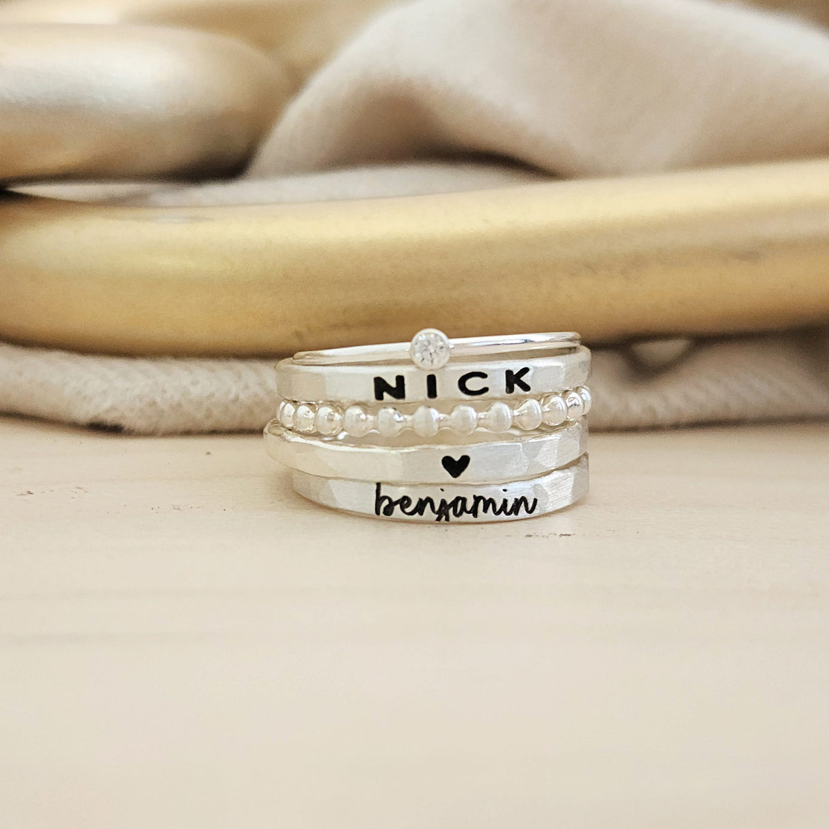 The Betty Personalized Ring Stack Set - Going Golden