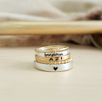 The Anniyah Stacking Name Ring Set - Going Golden