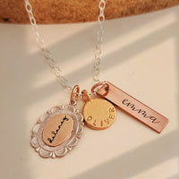 Mixed Metals Three Names Necklace - Going Golden