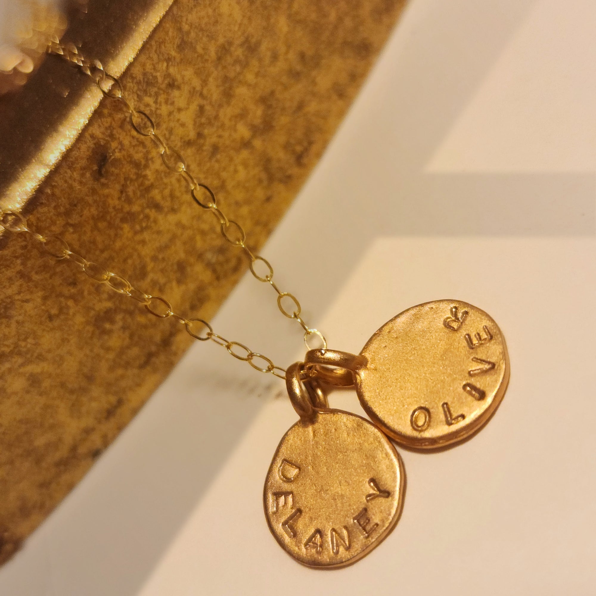 Gold Stamped Name Necklace