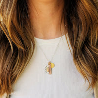 Mixed Metals Three Names Necklace - Going Golden