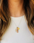 Mixed Metals Three Names Necklace