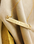 Gold Bar Stamped Name Necklace