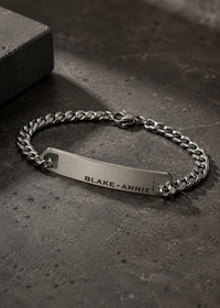 Men's Stainless Steel Silver Name Bracelet