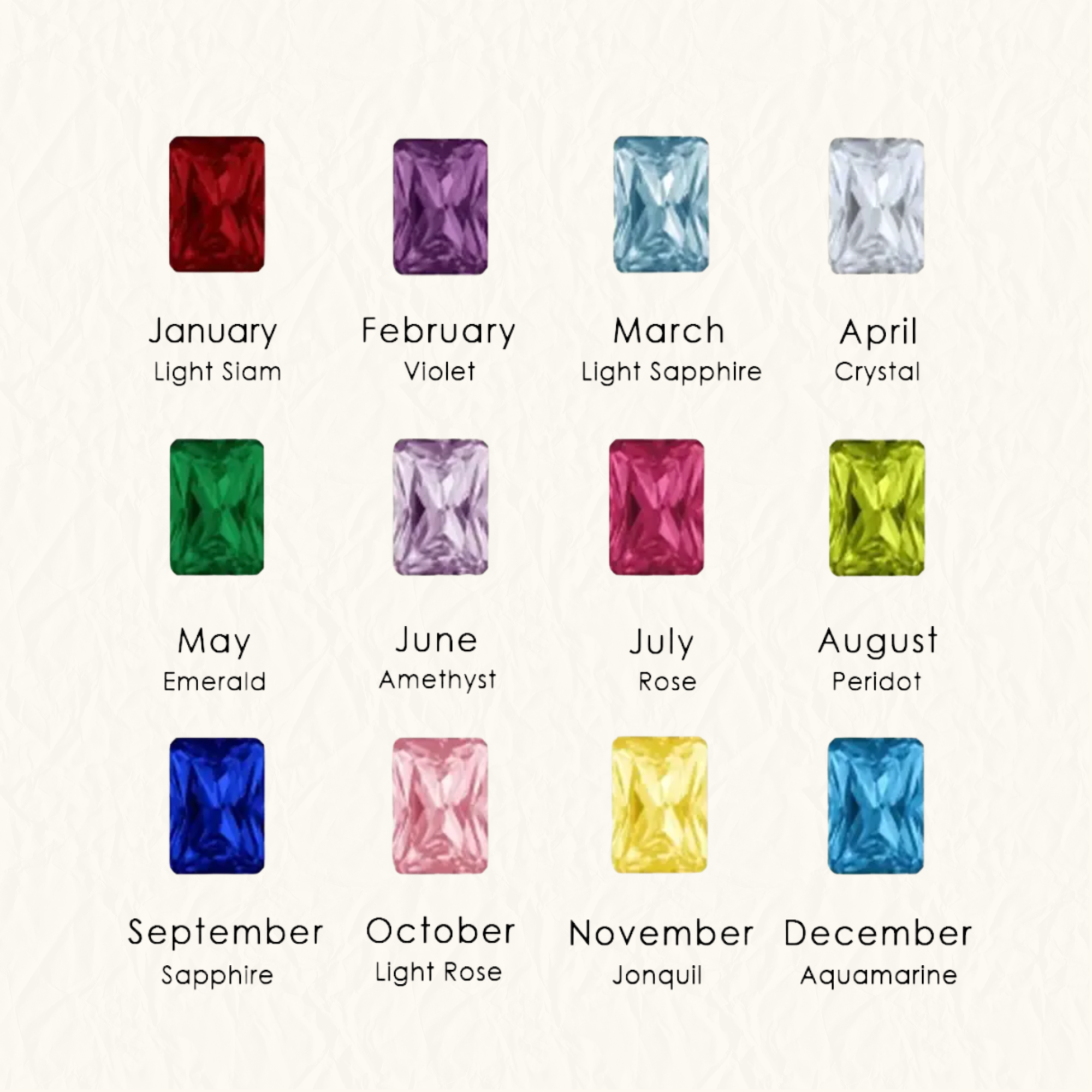 Rectangle Birthstone Charm - Going Golden